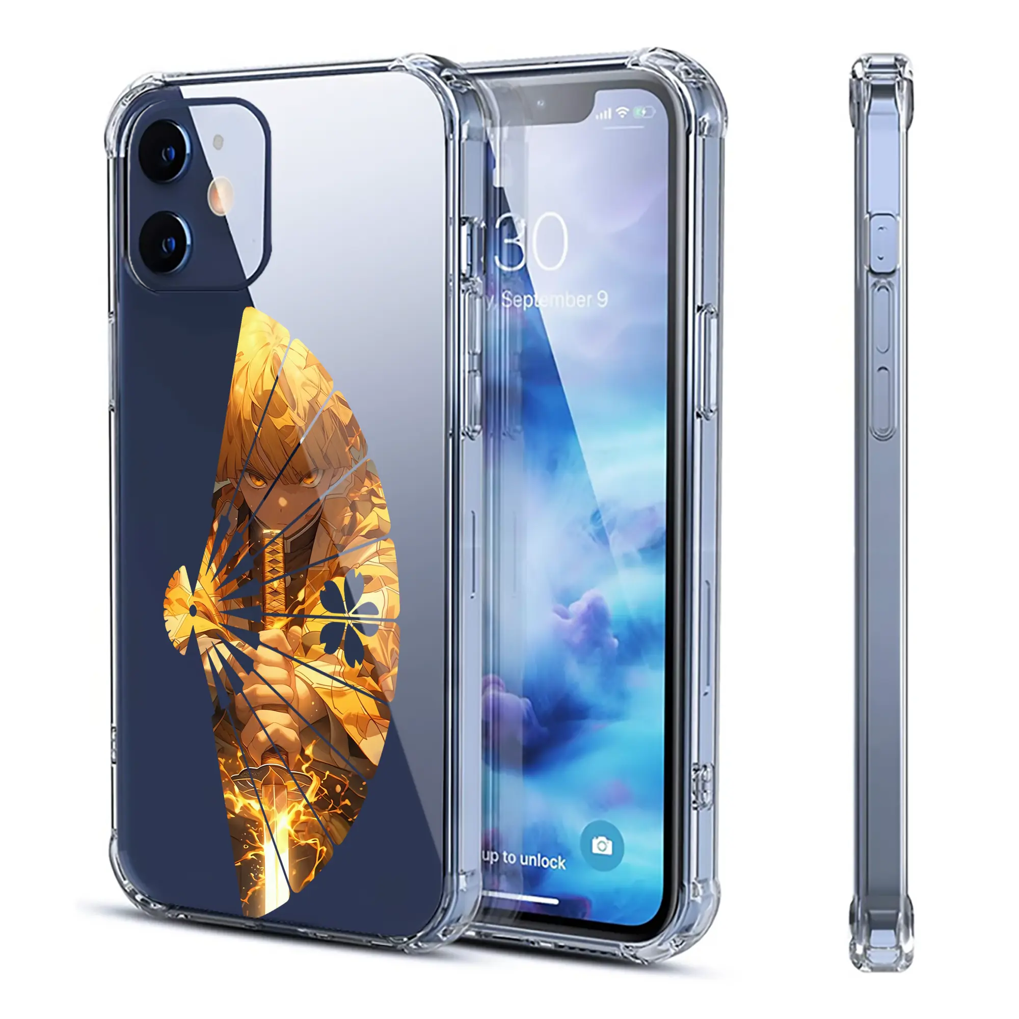 鬼滅の刃 グッズ,我妻 善逸 - IPhone 12シリーズ対応 ・ 透明スマホケース ・ クリアソフトケース ・ TPU素材 ・ 耐衝撃 ・ 高密着 ・ 防汚 防指紋 ・ 簡単着脱